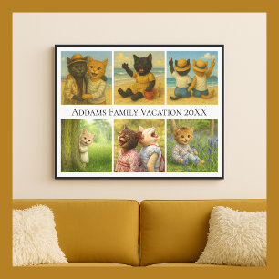 Personalised Family Vacation Collage Template Canvas Print