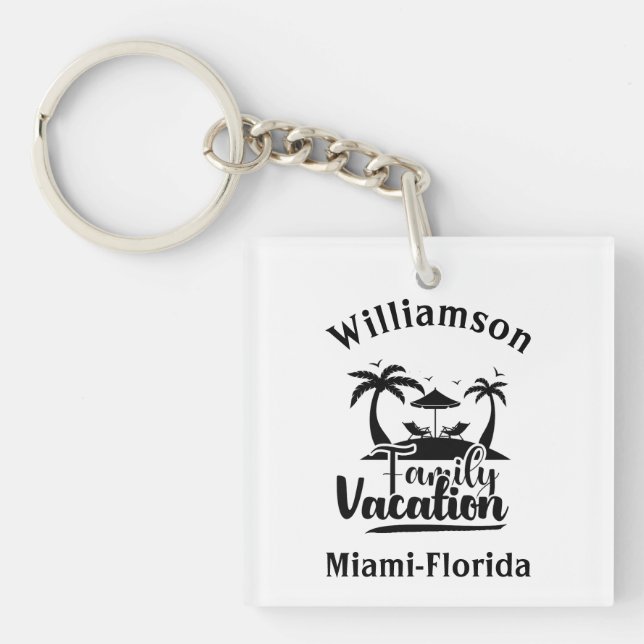Personalised family vacation key ring (Front)