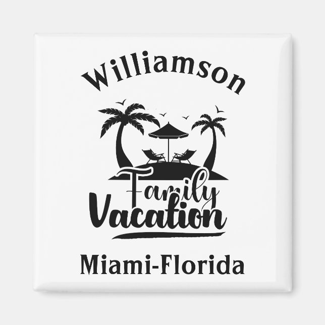 Personalised family vacation magnet (Front)