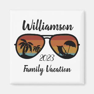 Personalised family vacation magnet