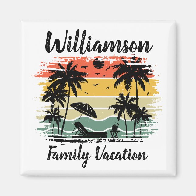 Personalised family vacation magnet (Front)