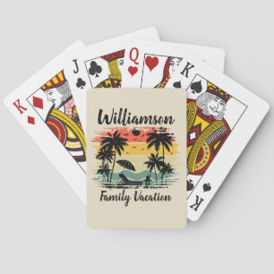 Personalised family vacation playing cards