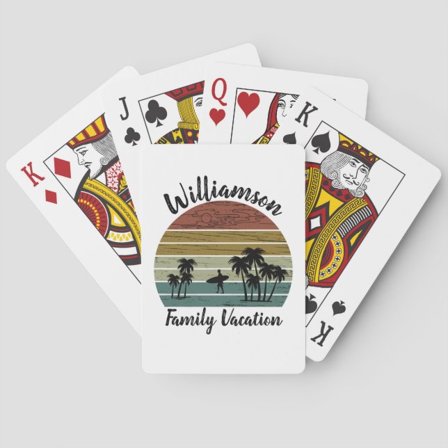 Personalised family vacation playing cards (Back)