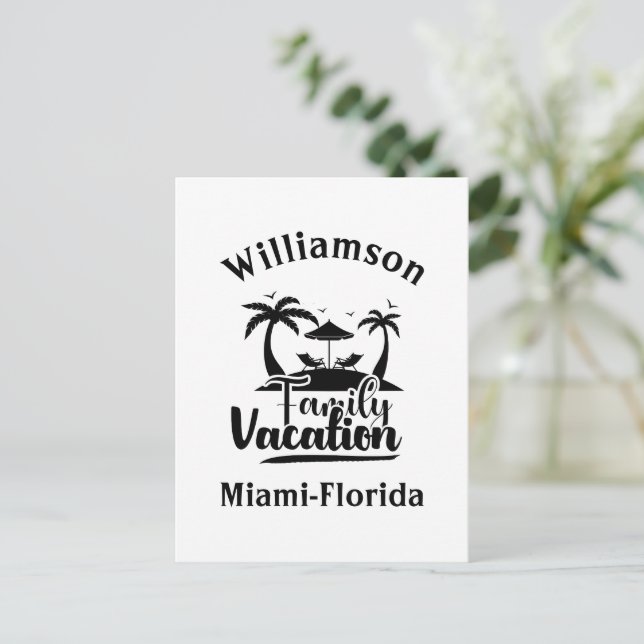 Personalised family vacation postcard (Standing Front)