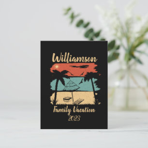 Personalised family vacation postcard