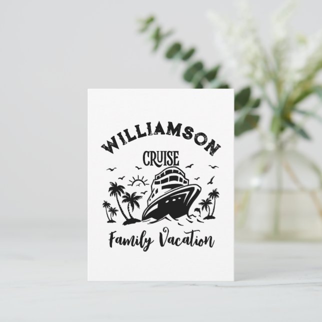 Personalised family vacation postcard (Standing Front)