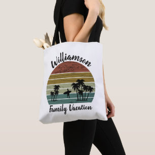 Personalised family vacation tote bag