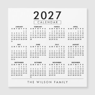 Personalised Family Wall Calendar 2027  