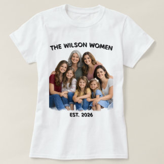 Personalised Family Women Photo, Name & Year Custo T-Shirt
