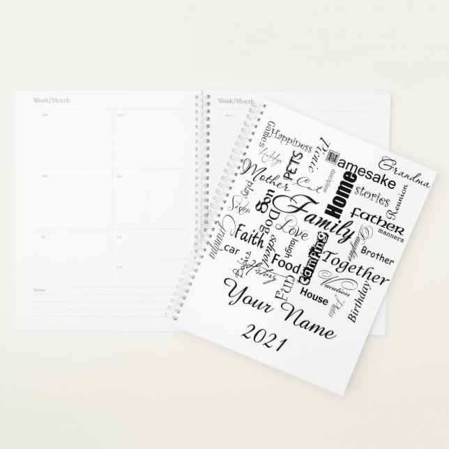 Personalised Family words Planner (Display)