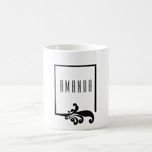 Personalised Fancy Border with Flourish Coffee Mug