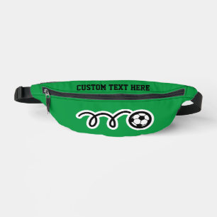 Personalised fanny pack bag with soccer ball print