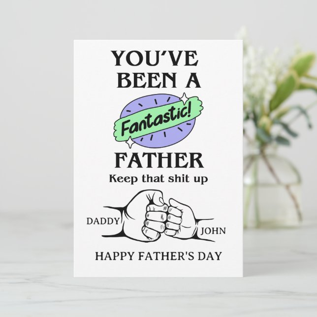 Personalised Fantastic Father's day card (Standing Front)
