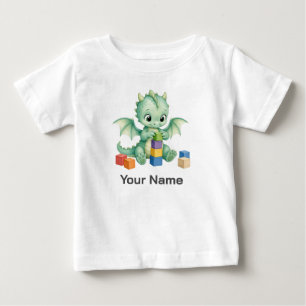 Personalised Fantasy Baby Dragon Balancing Blocks T-Shirt