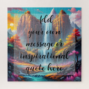 Personalised Fantasy Waterfall Valley Jigsaw Puzzle