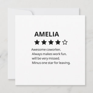Personalised Farewell Gift – Funny 4-Star Coworker Invitation