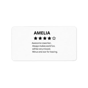 Personalised Farewell Gift – Funny 4-Star Coworker Label