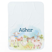 Personalised Farm Animal Baby Blanket