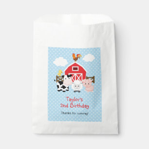 Personalised Farm Animals (Blue) Favour Bags