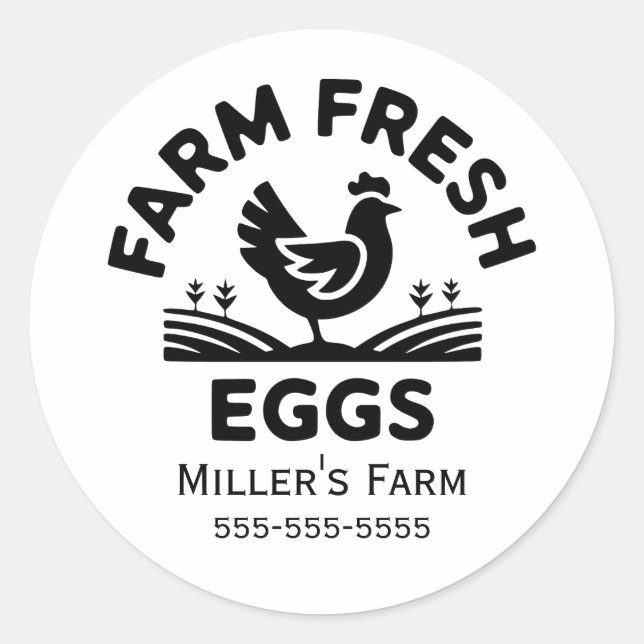 Personalised Farm Fresh Eggs Sticker (Front)
