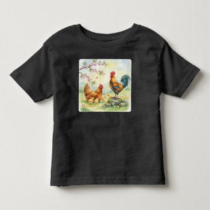 Personalised Farm Life rooster chicks toddler  T-Shirt