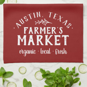 Personalised Farmer's Market Farmhouse Tea Towel