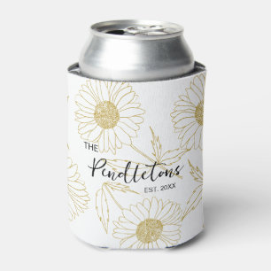 Personalised Farmhouse Chic Sunflower  Can Cooler