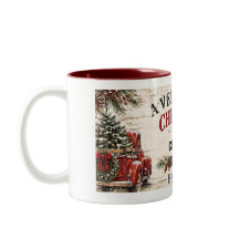 Personalised Farmhouse Christmas Two-Tone Mug | Cu