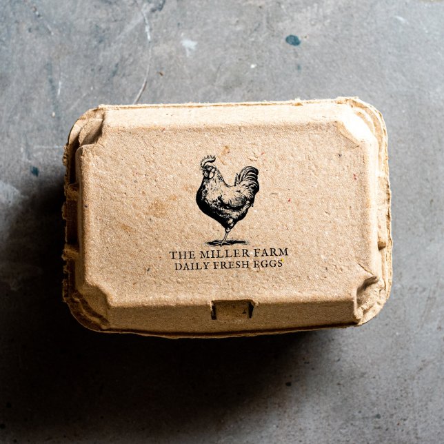 Personalised Farmhouse Fresh Egg Carton Rubber Stamp (Creator Uploaded)