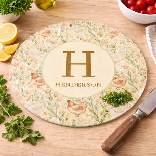 Personalised Farmhouse Monogram Glass Board