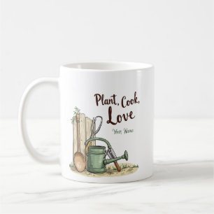 Personalised Farmhouse Mug – Plant, Cook, Love Quo