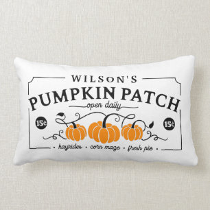 Personalised Farmhouse Pumpkin Patch Lumbar Cushion
