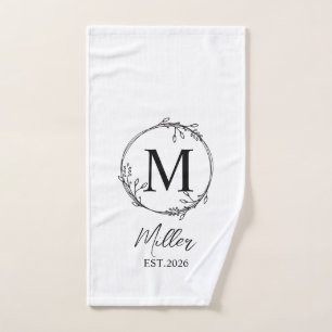 Personalised Farmhouse Tea Towel, Monogram Initial Hand Towel