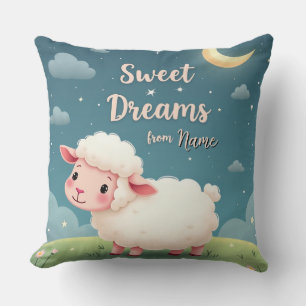 Personalised Farmhouse Throw Pillow – Cute Sheep N