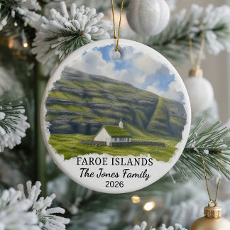 Personalised Faroe Islands Ceramic Ornament, Custo Tree Decoration