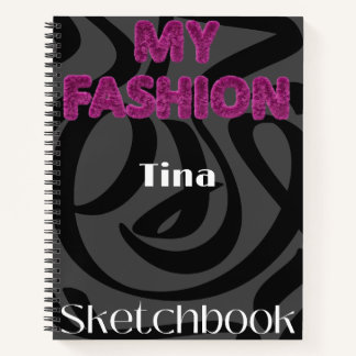 Personalised  Fashion Design Sketchbook Notebook