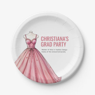 Personalised Fashion Designer Stylist Graduate Paper Plate
