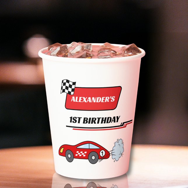 Personalised Fast One 1st Birthday Paper Cups  (Creator Uploaded)