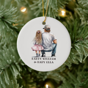 Personalised Father and Daughter (4) Ceramic Tree Decoration
