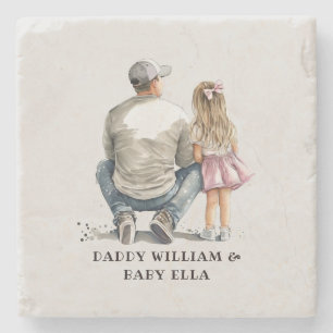Personalised Father and Daughter (5) Stone Coaster