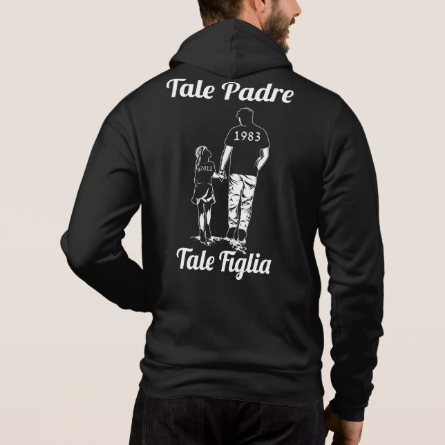 Personalised Father And Daughter Name Fathers Day Hoodie (Back)
