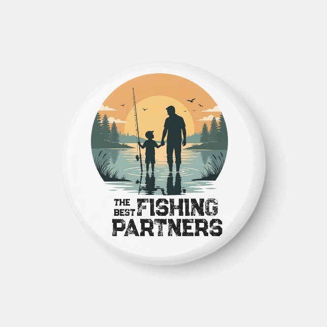 Personalised Father and Son Fishing Gift Magnet (Front)
