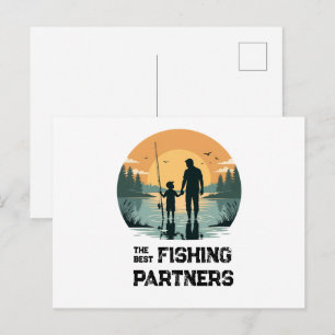 Personalised Father and Son Fishing Gift Postcard