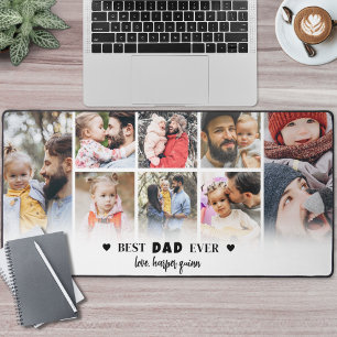 Personalised Father Dad Photo Collage Desk Mat