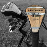 Personalised Father of the Groom Golf Head Cover<br><div class="desc">Rustic whiskey barrel design featuring bold western typography. Personalise this design with your groomsman name and wedding date. Further customise this design by selecting the "customise further" link if desired.</div>