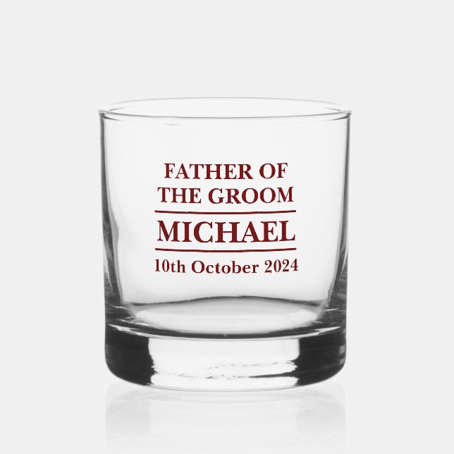 Personalised Father Of The Groom Tumblers Whisky  Whiskey Glass (Front)