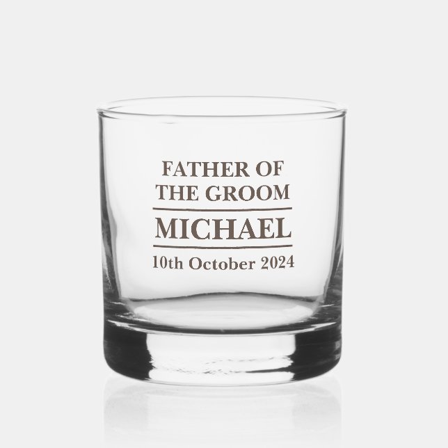Personalised Father Of The Groom Tumblers Whisky  Whiskey Glass (Front)