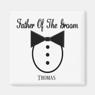 Personalised Father of the Groom Tux and Bow tie Magnet