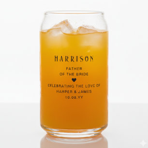 Personalised Father Of The Groom Wedding Party Can Glass