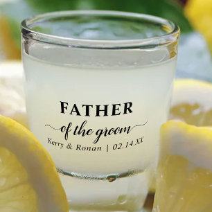 Personalised Father of the Groom Wedding Party Shot Glass